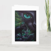 Chat noir & Kitten - Carte de vacances (Dos)