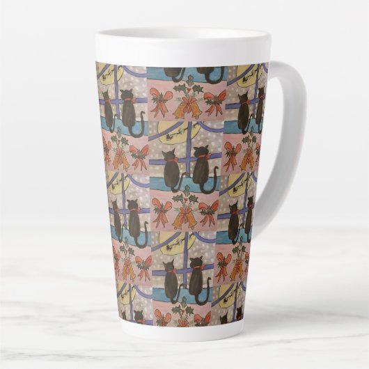 Chat noir Latte Mug (Angle droit)