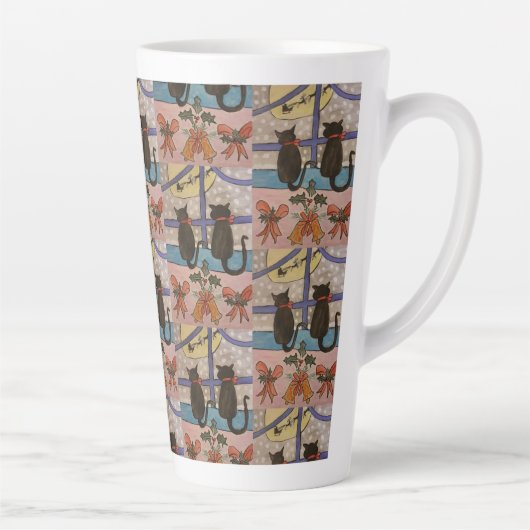 Chat noir Latte Mug (Droite)
