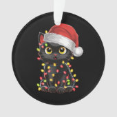 Chat noir lumières d'arbre de Noël chaton drôle Pè (devant)