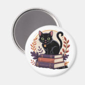 Chat noir - Magnet pour enfants (Recto/Verso)
