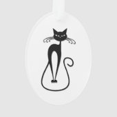 Chat noir maigre fantaisiste (dos)