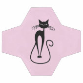 Chat noir maigre fantaisiste rose (Plat)