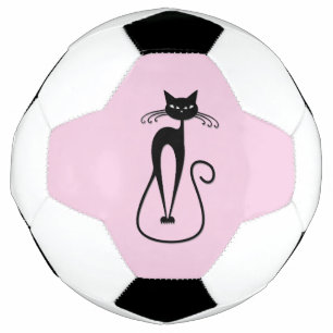 Chat noir maigre fantaisiste rose