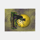 Chat Noir Mardi Gras Fleece Deken (Voorkant (Horizontaal))