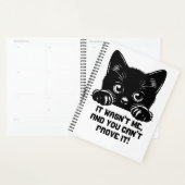 Chat noir mignon avec citation amusante (Devant avec enveloppe)