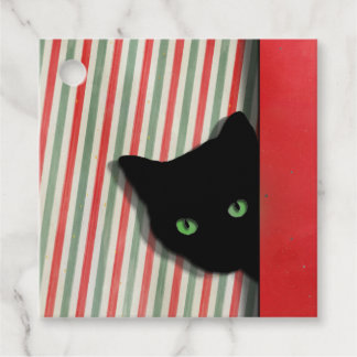 Chat noir mignon avec étiquettes cadeaux Arrière -