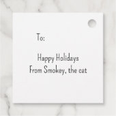 Chat noir mignon avec étiquettes cadeaux Arrière - (Dos)