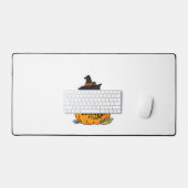 Chat noir mignon en citrouille avec casquette sorc (Clavier et souris)