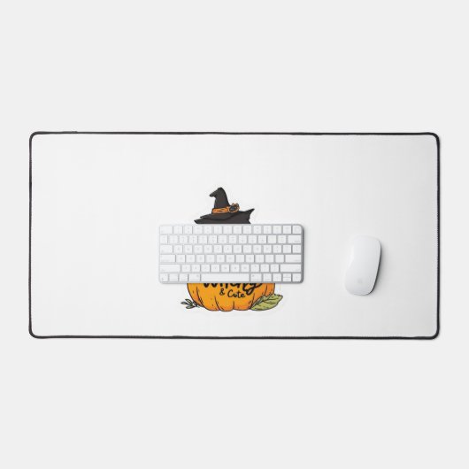 Chat noir mignon en citrouille avec casquette sorc (Clavier et souris)