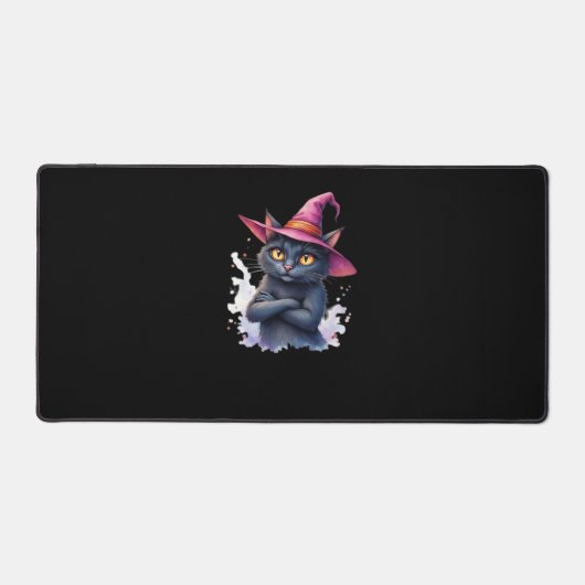 Chat noir mignon en sorcier Casquette - Halloween  (Recto)