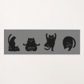 Chat noir mignon faisant design de yoga, tapis de  (Devant (Horizontal))