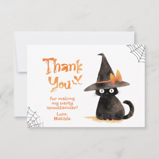 Chat noir mignon Halloween anniversaire merci (Devant)