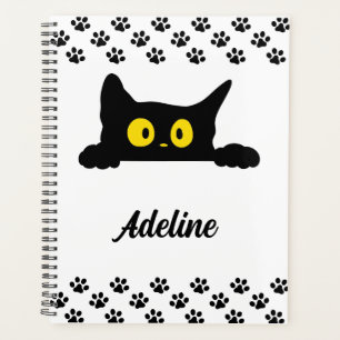 Chat noir mignon personnalisé