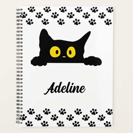 Chat noir mignon personnalisé (Devant)