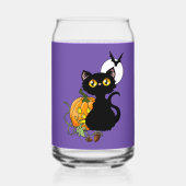 Chat noir mignon violet effrayant Halloween Citrou (Recto)