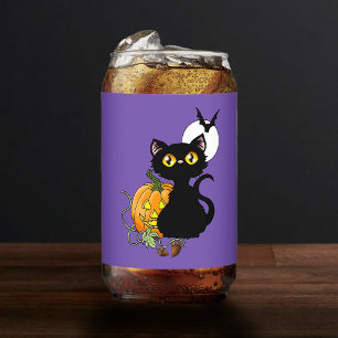 Chat noir mignon violet effrayant Halloween Citrou