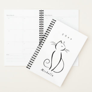 Chat noir minimaliste sur fond blanc ajoutez un no