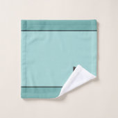 Chat noir & monogramme sur fond bleu clair (Gant de toilette)