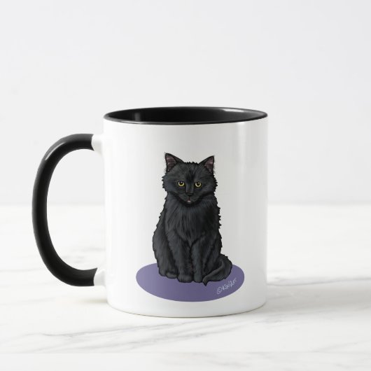 Chat noir Mug à café à deux tons (Gauche)