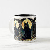 Chat Noir Mug Tarot Café Cat Thème Mug Cadeau (Devant gauche)