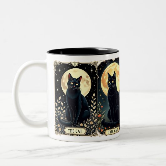 Chat Noir Mug Tarot Café Cat Thème Mug Cadeau (Gauche)