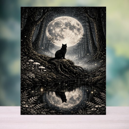 Chat Noir Mystique sous la Forêt de la Pleine Lune (Neutre)