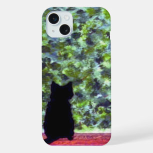 Chat Noir Observation d'Oiseaux Peinture Joli Chat