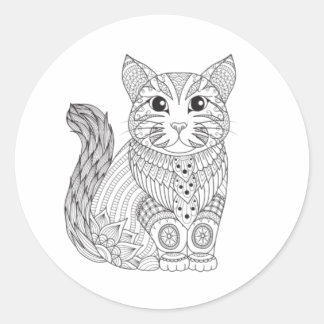 Chat noir orné & Autocollant gothique