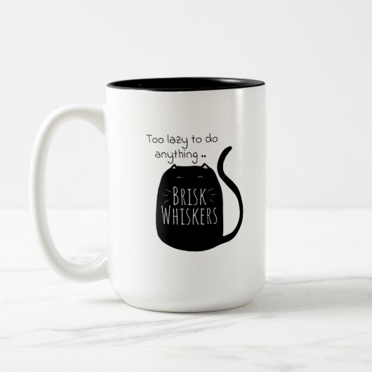 Chat noir paresseux Mug (Gauche)