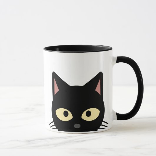 CHAT NOIR PEEKING CAFÉ MUGS (Droite)
