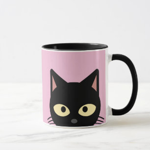 CHAT NOIR PEEKING ROSE CAFÉ MUGS