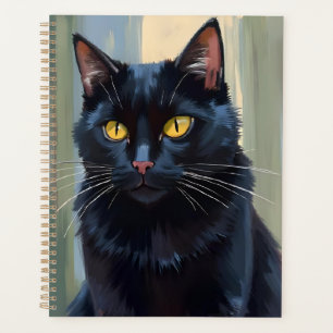 Chat Noir Peinture Aquarelle de Joli Petit Chat