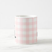 Chat noir Pink Check Motif de café Mug (Centre)