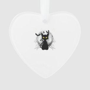 Chat Noir Pleine Lune Chauves-Souris & Nuit Étoilé