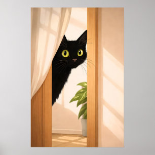 Chat Noir Poster Aperçu, Animal Minimaliste