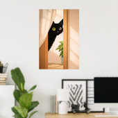 Chat Noir Poster Aperçu, Animal Minimaliste (Bureau à domicile)