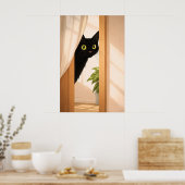Chat Noir Poster Aperçu, Animal Minimaliste (Cuisine)