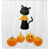 Chat noir pour rideau de douche Halloween (Devant)