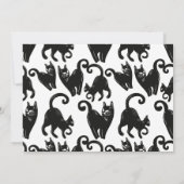 Chat noir Red Halloween Party Invitation (Dos)