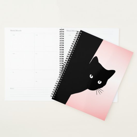 Chat noir rusé rose (Devant avec enveloppe)
