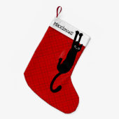 Chat noir s'accrochant à une chaussette de Noël am (Devant (Accrochage))