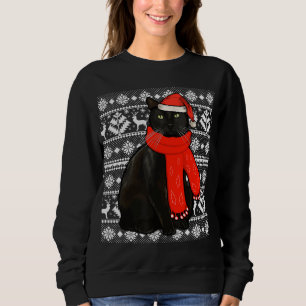 Chat noir Santa Hat Vilain Sweat de Noël Funny X