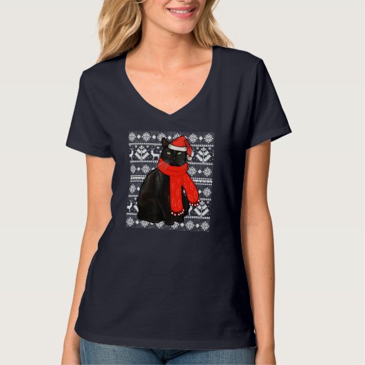 Chat noir Santa Hat Vilain Sweat de Noël Funny X (Devant)