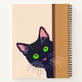Chat noir se balade autour d'un journal de porte (Dos)