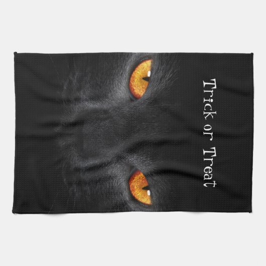 Chat noir Serviettes de cuisine Halloween (Horizontal)