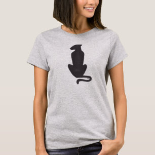 Chat noir Silhouette femmes gris T-shirt