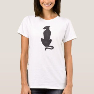 Chat noir silhouette femmes T-shirt blanc