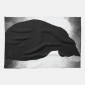 Chat noir Silhouette Serviette de cuisine (Horizontal)