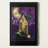 Chat noir sorcière maison Art Day Planner (Dos)
